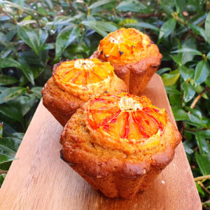 Blood orange spelt muffins