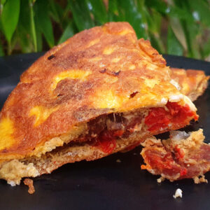 Chorizo and grilled pepper omelette