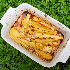 Honey-mustard roasted parsnip