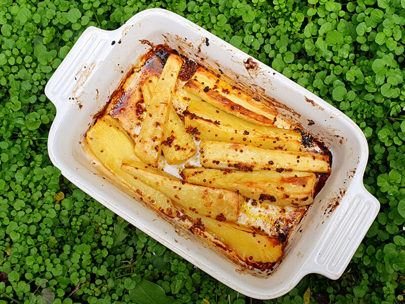 Honey-mustard roasted parsnip