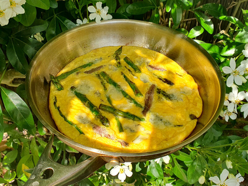 Asparagus and anchovy frittata