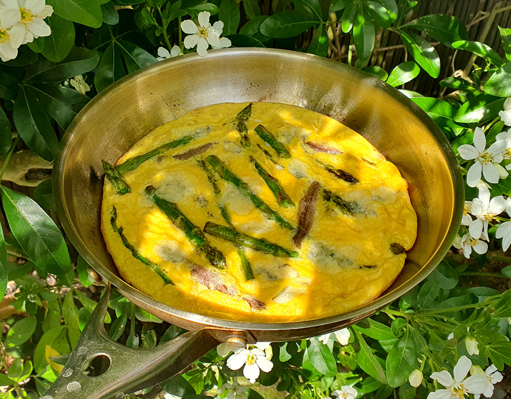 Asparagus and anchovy frittata