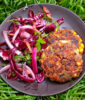 Black beans and sweetcorn cakes