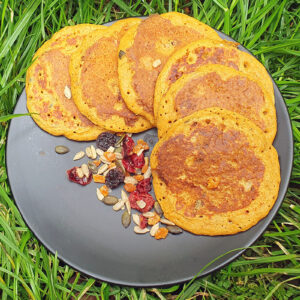 Carrot and oat pancakes