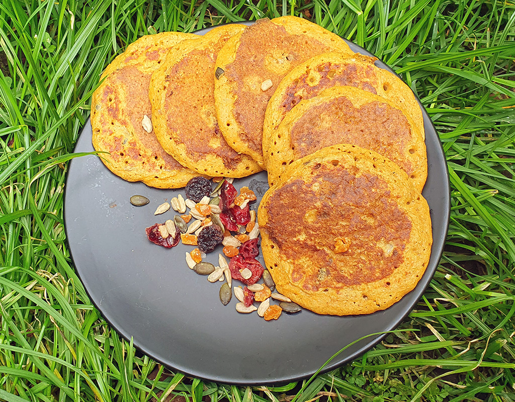 Carrot and oat pancakes