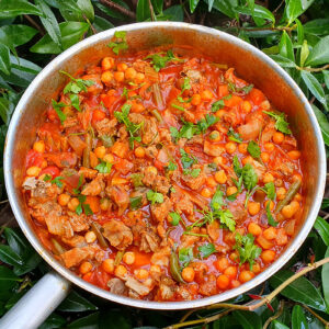 Herby leftover lamb stew with chickpeas