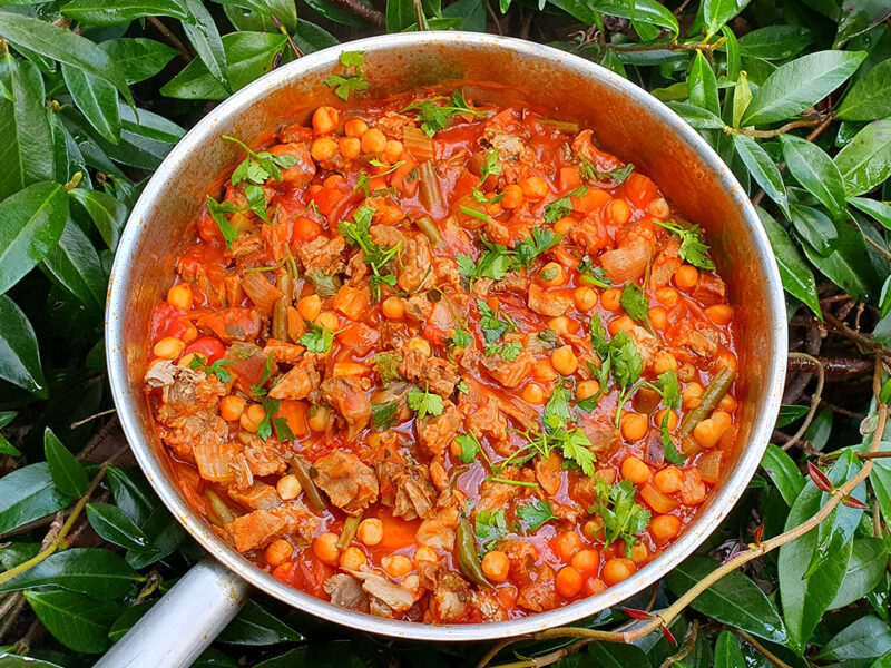 Herby leftover lamb stew with chickpeas