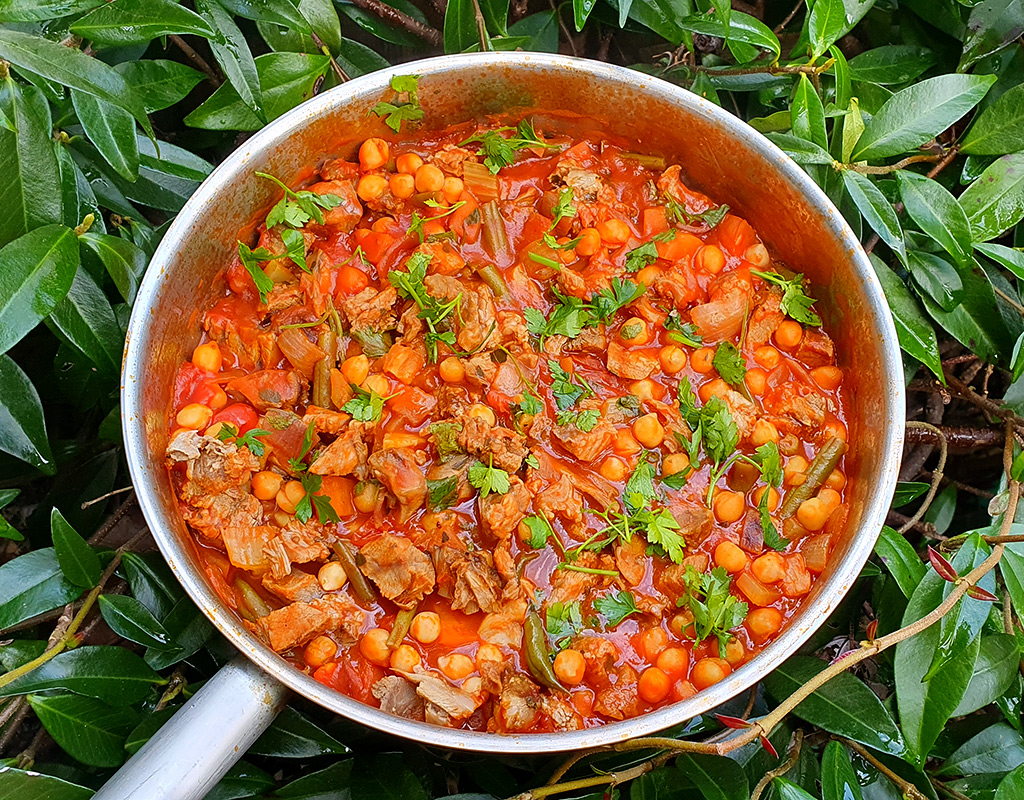 Herby leftover lamb stew with chickpeas