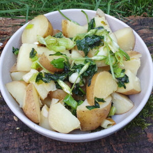 New potatoes with wild garlic