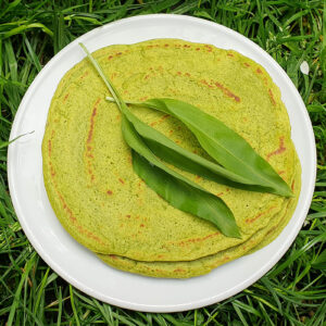 Wild garlic lentil wraps