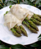 Asparagus in paccheri with cheese sauce