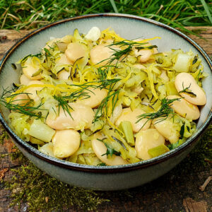 Butter beans with courgette