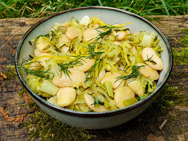 Butter beans with courgette