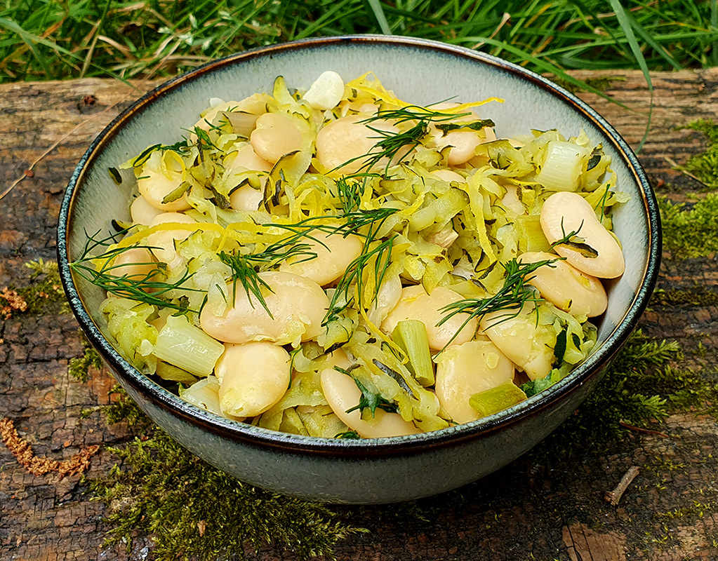 Butter beans with courgette