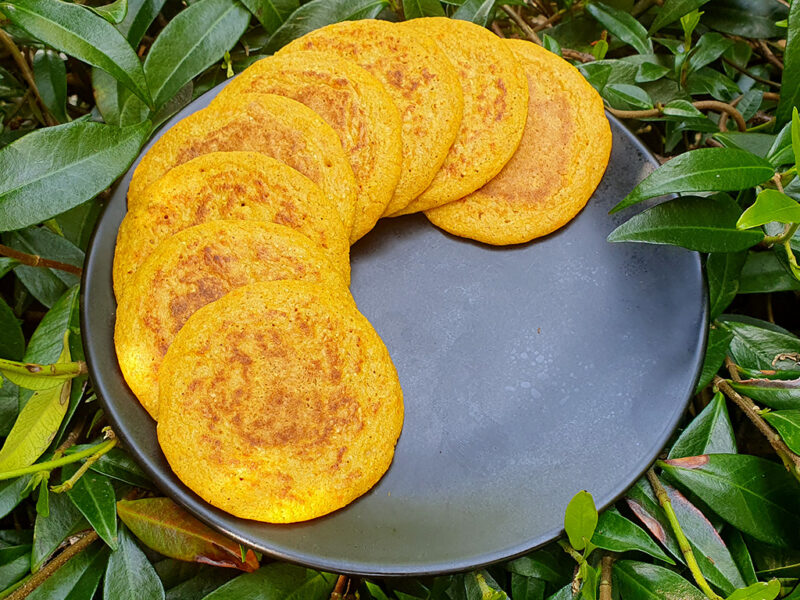 Carrot and mandarin oat pancakes