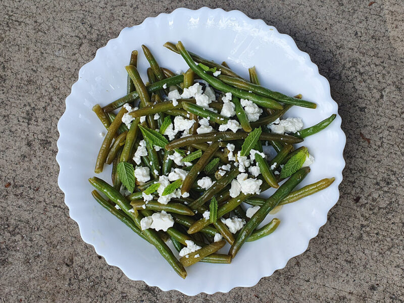 Green beans with feta