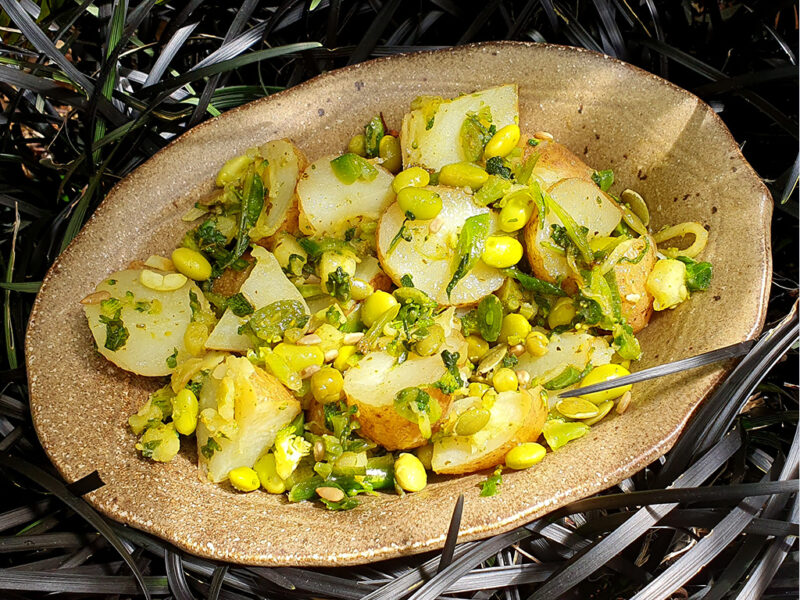 Potato and edamame beans salad