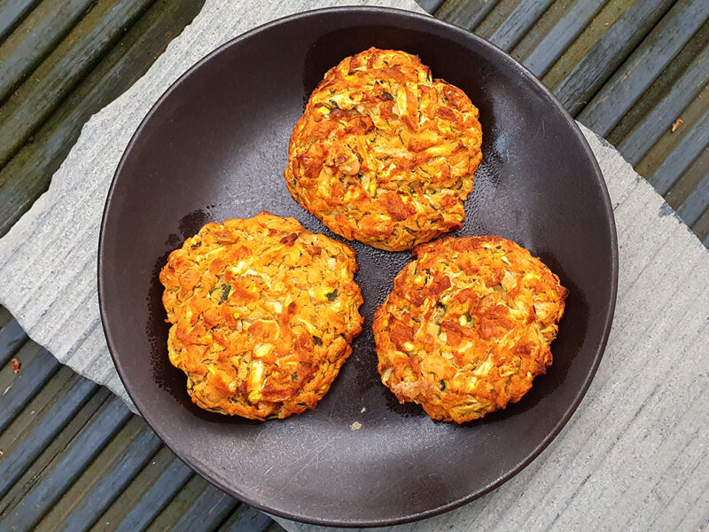 Vegan courgette and bean patties