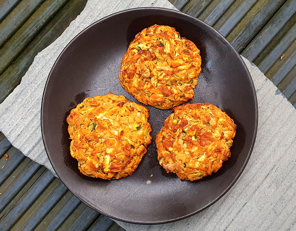 Vegan courgette and bean patties