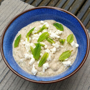 Aubergine and feta dip