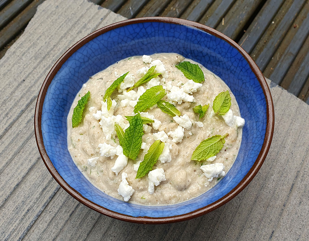 Aubergine and feta dip