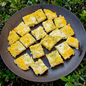 Courgette, garlic and feta frittata