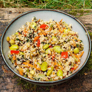 Couscous and edamame salad