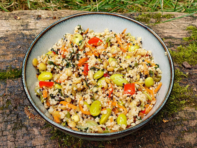 Couscous and edamame salad