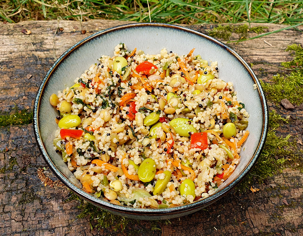 Couscous and edamame salad