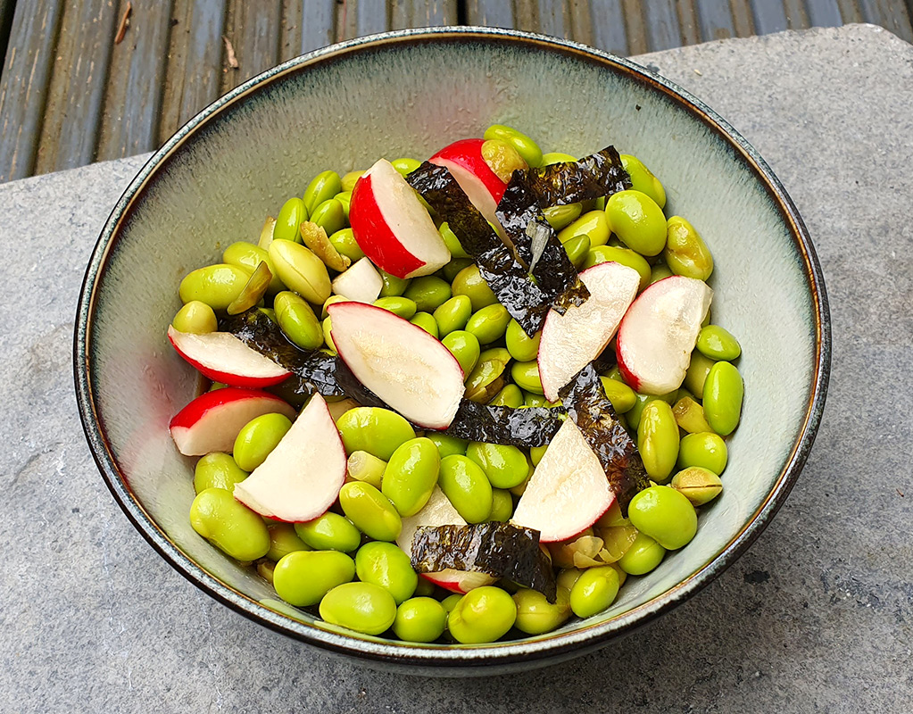 Edamame and radish salad