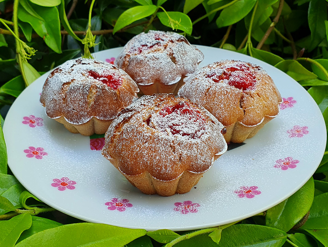 Raspberry and lemon muffin