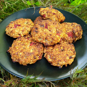 Raspberry oat cookies