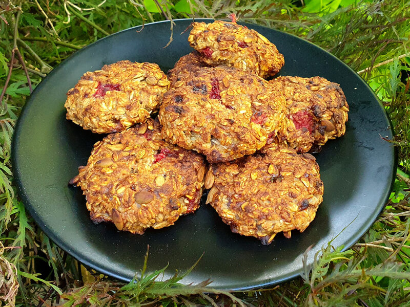 Raspberry oat cookies