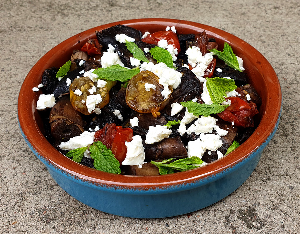 Sauteed mushroom with feta