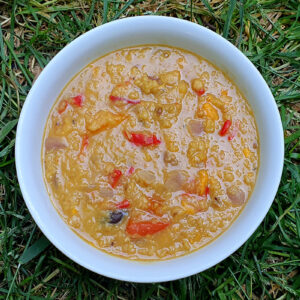 Sweet potato and red pepper dhal