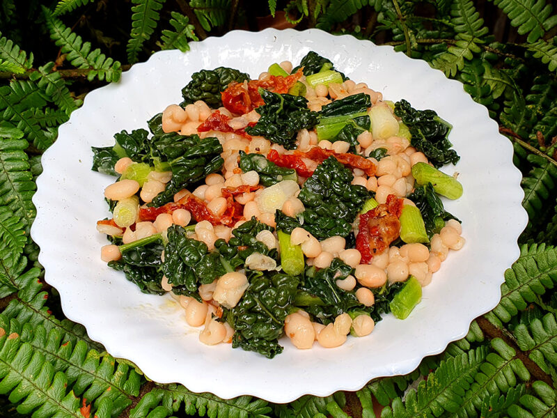 Beans and cavolo nero salad