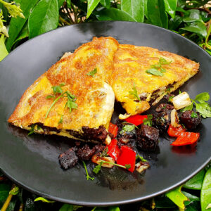 Omelette with black pudding