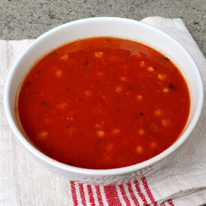 Tomato and basil soup with beans