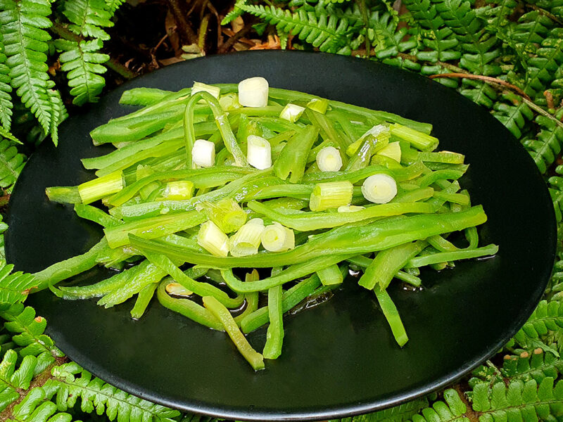 Warm runner bean salad