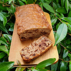 Banana bread with chocolate and walnuts