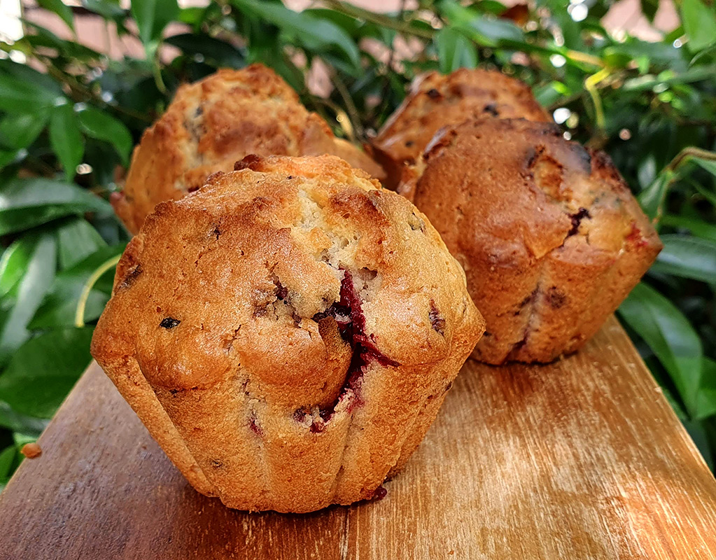 Blackberry and yoghurt muffins