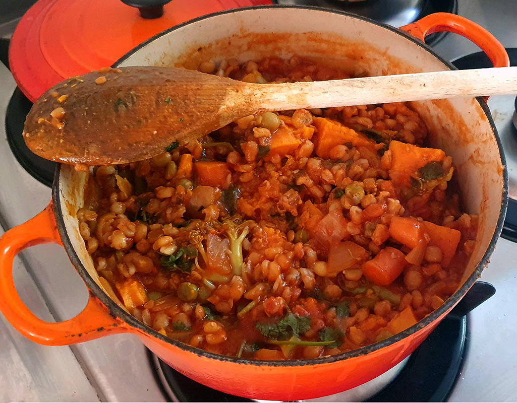 Mixed vegetable stew with broccoli