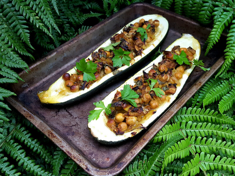 Mushroom-Stuffed Courgette