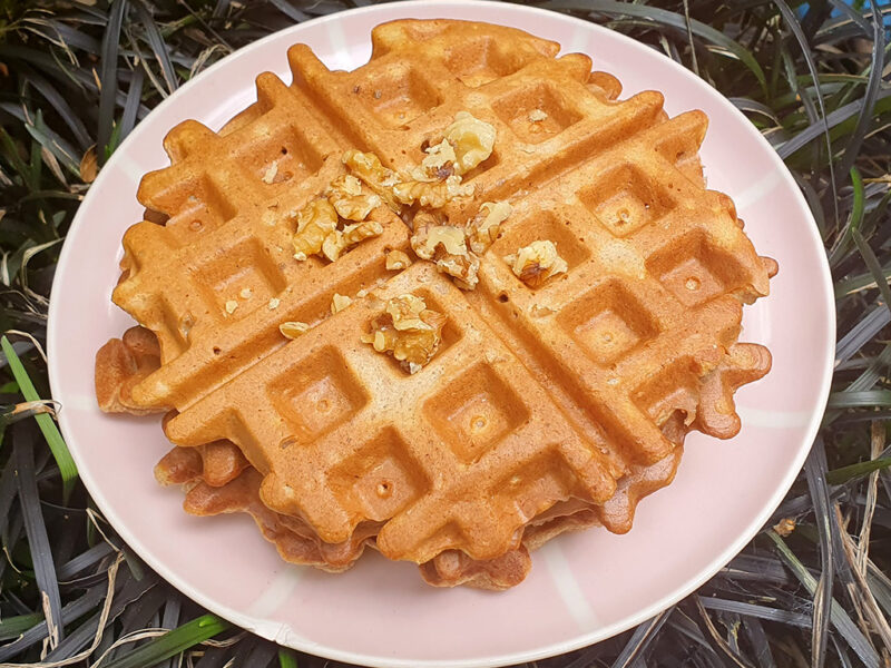 Apple and ginger waffles