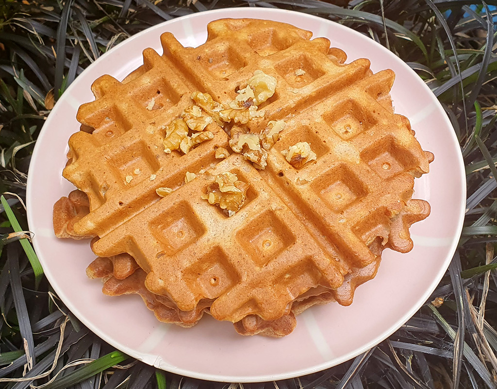 Apple and ginger waffles