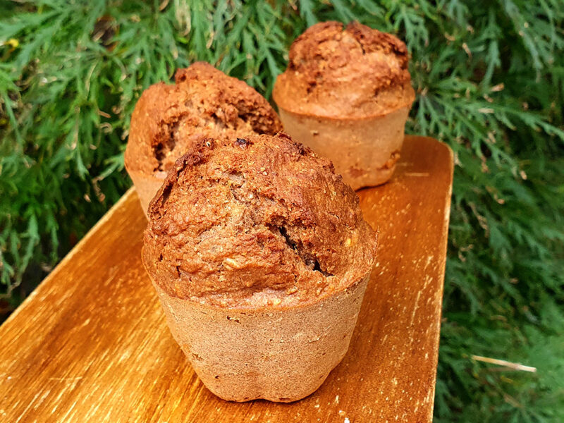 Chestnut chocolate banana muffins