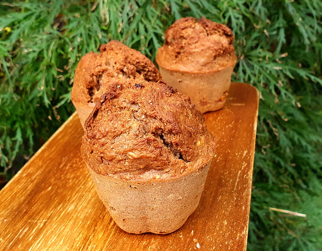 Chestnut chocolate banana muffins