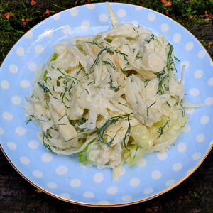 Creamy fennel and kohlrabi slaw