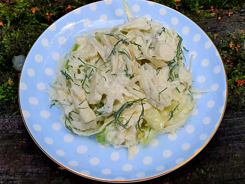 Creamy fennel and kohlrabi slaw