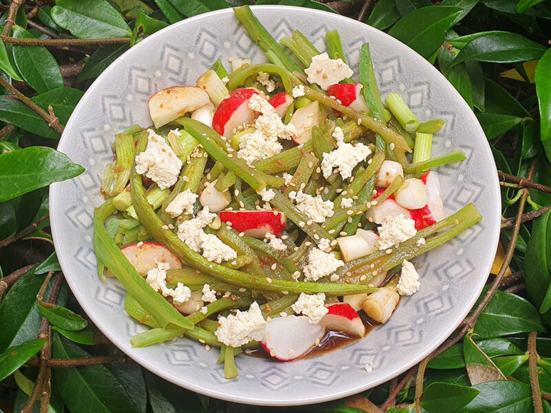 Japanese-style runner bean salad